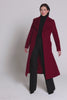 Sentaler Long Wide Collar Wrap Coat featured in Baby Alpaca and available in Garnet Red. Seen as product video.